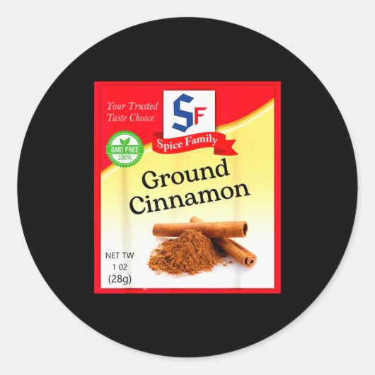 Ground Cinnamon Condiment Holiday Sce Group Costum Runder Aufkleber (Vorderseite)