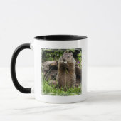 Ground Hog Munching auf einer Blume Tasse (Links)