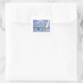 Ground Swell Hopper - Edward Hopper Quadratischer Aufkleber (Tasche)