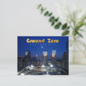 Ground Zero, Manhattan, NYC in der Nacht Postkarte (Stehend Vorderseite)