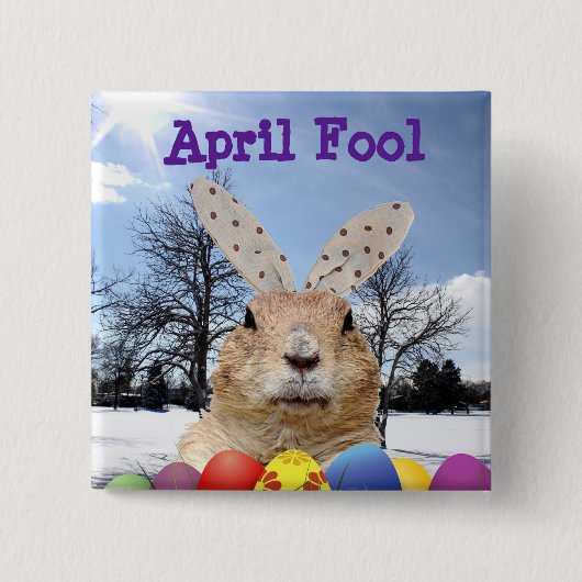 Groundhog April Narr Day Button (Vorderseite)