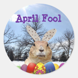 Groundhog April Narr Day Runder Aufkleber