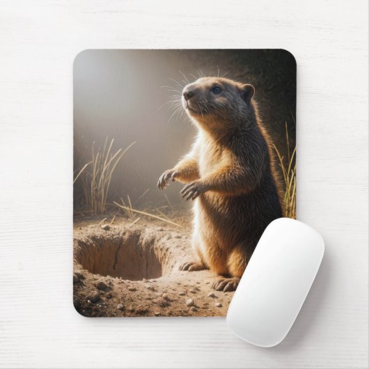 Groundhog bei Sonnenlicht Mousepad (Mit Mouse)