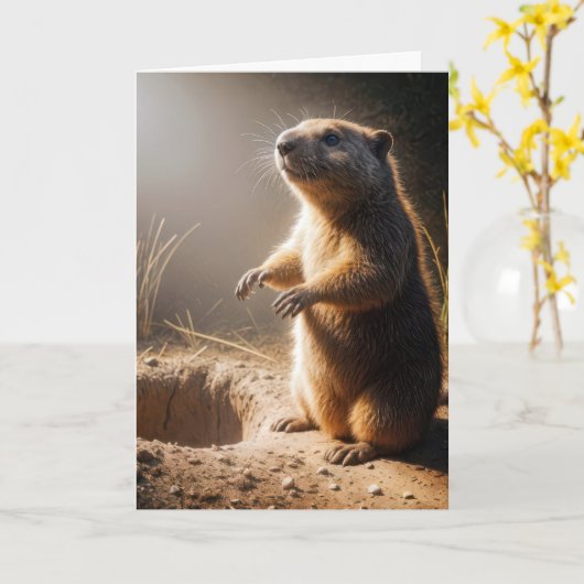 Groundhog Birthday Karte (Gelbe Blume)