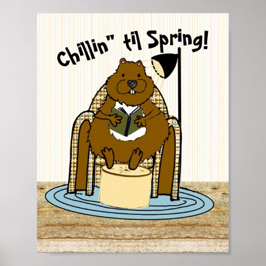 Groundhog Bookworm wartet auf Frühjahr Poster (Vorne)