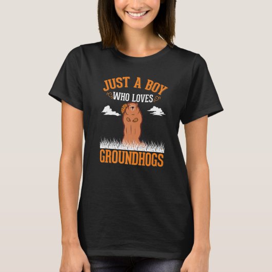 Groundhog Boy Groundhog Day Marmot Woodchuck T-Shirt (Vorderseite)