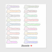 Groundhog Custom Multiple Names Stickers Aufkleber (Blatt)