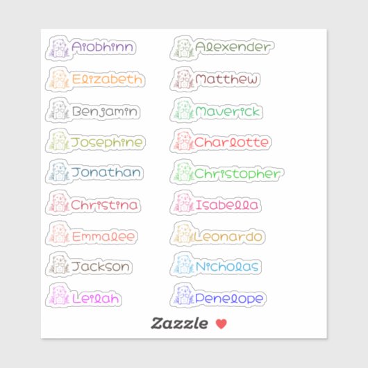 Groundhog Custom Multiple Names Stickers Aufkleber (Blatt)