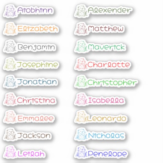 Groundhog Custom Multiple Names Stickers Aufkleber (Vorderseite)