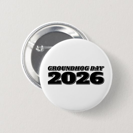 Groundhog Day 2026 Button (Vorne & Hinten)