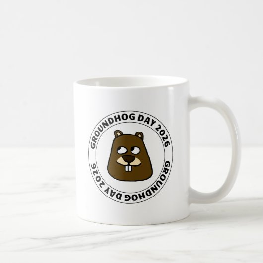 Groundhog Day 2026 with Groundhog face Kaffeetasse (Rechts)