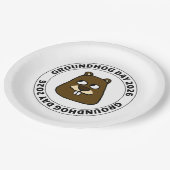 Groundhog Day 2026 with Groundhog face Pappteller (Schrägansicht)