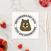 Groundhog Day 2026 with Groundhog face Serviette (Beispiel)