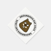Groundhog Day 2026 with Groundhog face Serviette (Ecke)
