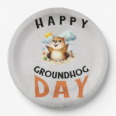 Groundhog day 22 February  Pappteller (Vorderseite)