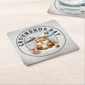 Groundhog day 22 February  Rechteckiger Pappuntersetzer (angewinkelt)