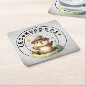 Groundhog day 22 February  Rechteckiger Pappuntersetzer (angewinkelt)