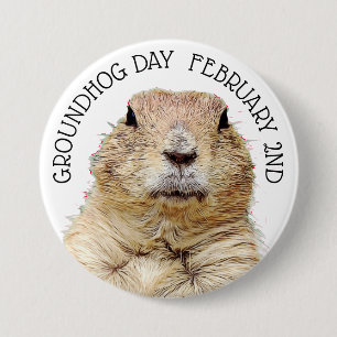 Groundhog Day 2. Februar Funny Holiday Button