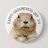 Groundhog Day 2. Februar Funny Holiday Button (Vorderseite)