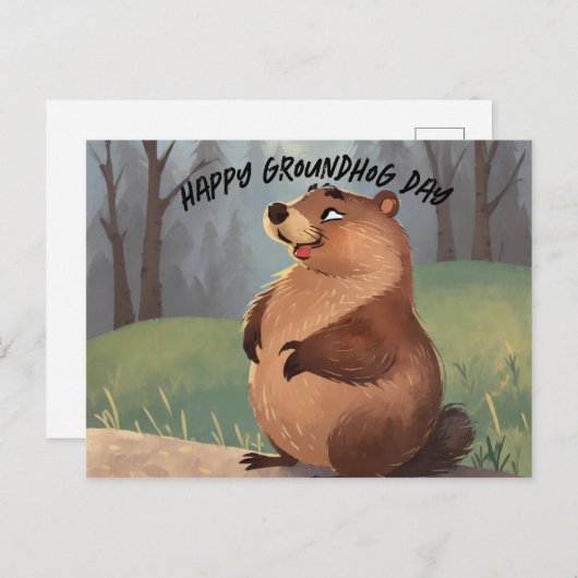 Groundhog Day A Feier des Frühlings Postkarte (Vorne/Hinten)