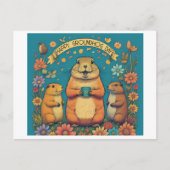 Groundhog Day A Feier des Frühlings Postkarte (Vorderseite)