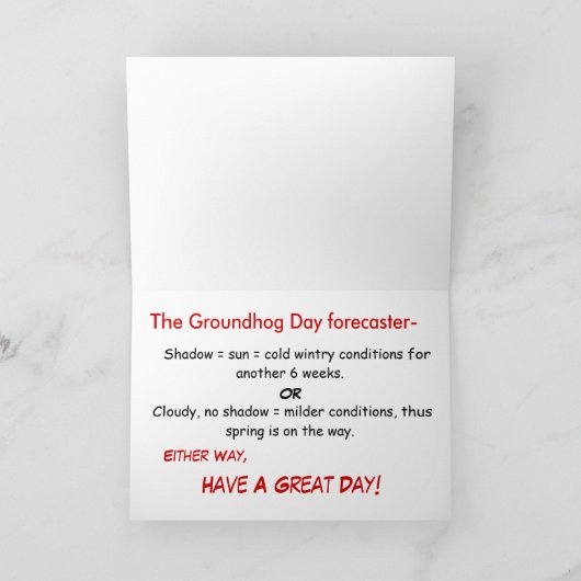 Groundhog Day Babys Karte (Innenseite)