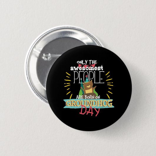 Groundhog Day Birthday 2020 Groundhog Lovers Gift Button (Vorne & Hinten)