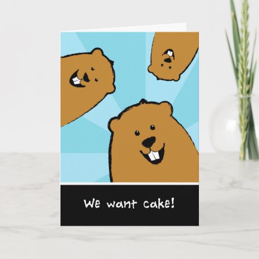 Groundhog Day Birthday Card Suche nach Kuchen Karte (Vorderseite)