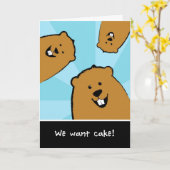 Groundhog Day Birthday Card Suche nach Kuchen Karte (Gelbe Blume)