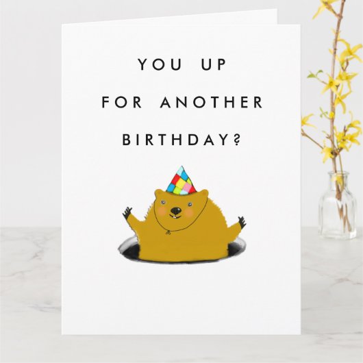 Groundhog Day Birthday Karte (Gelbe Blume)