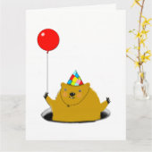 Groundhog Day Birthday Karte (Gelbe Blume)