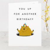 Groundhog Day Birthday Karte (Gelbe Blume)