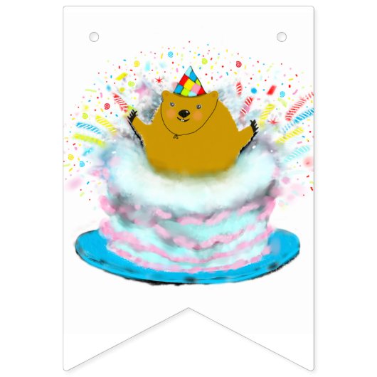 Groundhog Day Birthday Party Wimpelkette (Erste Fahne)