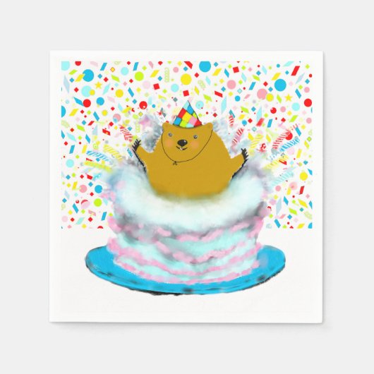 Groundhog Day Birthday Serviette (Vorderseite)