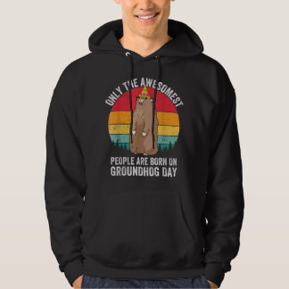 Groundhog Day Birthday Woodchuck Funny Niedlich Gr Hoodie