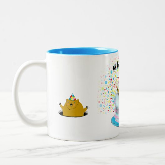 Groundhog Day Birthday Zweifarbige Tasse (Links)