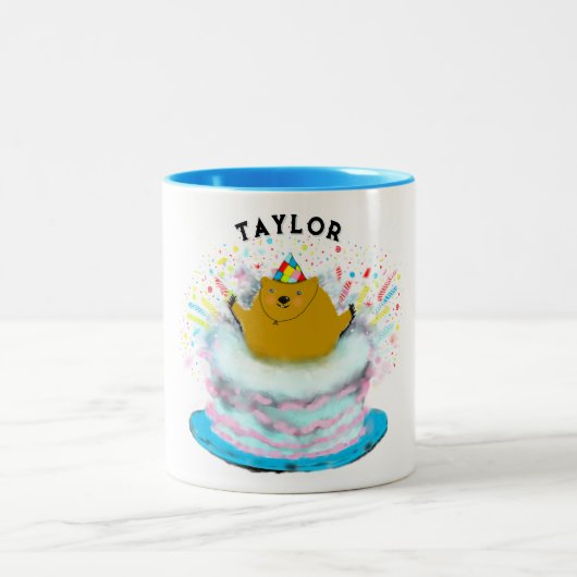 Groundhog Day Birthday Zweifarbige Tasse (Mittel)
