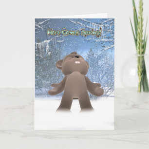 Groundhog Day Card - Hier kommt Frühjahr Karte