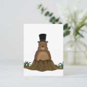 Groundhog Day - Cartoon Postkarte (Stehend Vorderseite)
