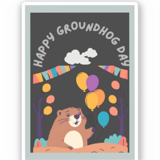 Groundhog Day Celebration: Schatten oder Schein? Aufkleber (Vorderseite)