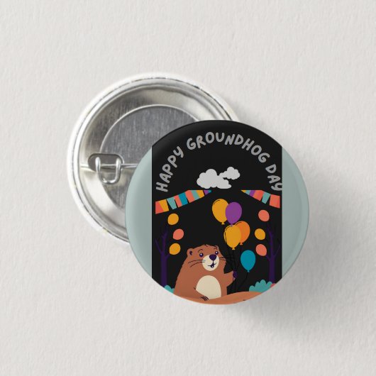 Groundhog Day Celebration: Schatten oder Schein? Button (Vorne & Hinten)