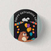 Groundhog Day Celebration: Schatten oder Schein? Button (Vorderseite)
