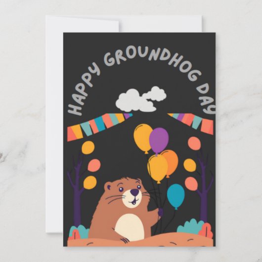 Groundhog Day Celebration: Schatten oder Schein? Dankeskarte (Vorderseite)