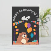 Groundhog Day Celebration: Schatten oder Schein? Dankeskarte (Stehend Vorderseite)