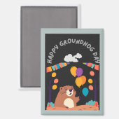 Groundhog Day Celebration: Schatten oder Schein? Magnet (Vorderseite/Rückseite)