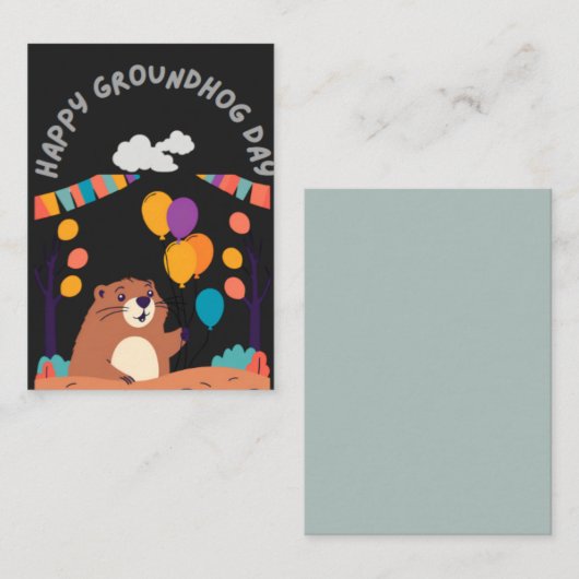 Groundhog Day Celebration: Schatten oder Schein? Mitteilungskarte (Vorne/Hinten)