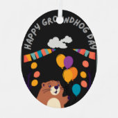 Groundhog Day Celebration: Schatten oder Schein? Ornament Aus Metall (Vorderseite)