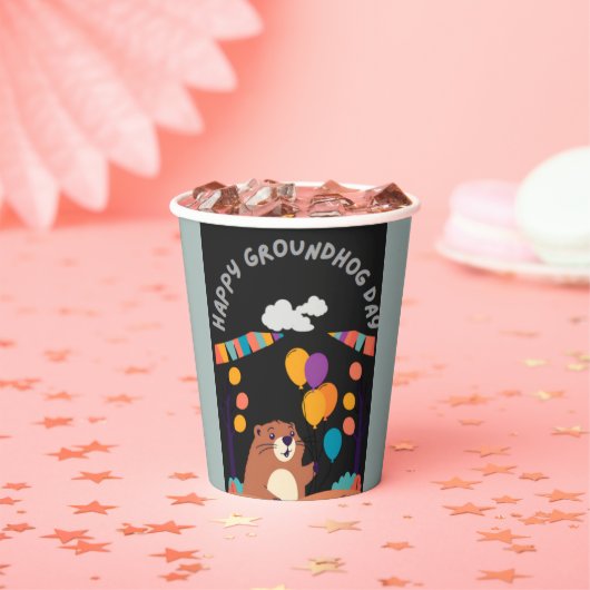 Groundhog Day Celebration: Schatten oder Schein? Pappbecher (Insitu)