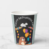 Groundhog Day Celebration: Schatten oder Schein? Pappbecher (Vorderseite)