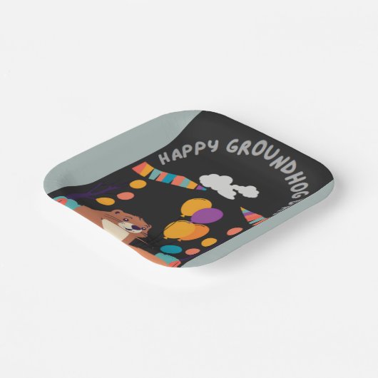 Groundhog Day Celebration: Schatten oder Schein? Pappteller (Gewinkelt)